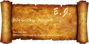 Böröczky József névjegykártya