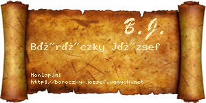 Böröczky József névjegykártya