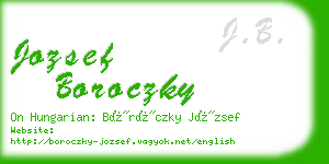 jozsef boroczky business card