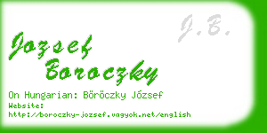 jozsef boroczky business card